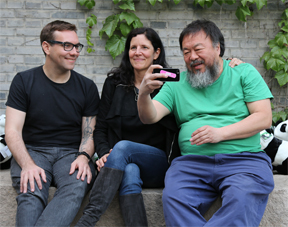 Jacob Appelbaum, Laura Poitras, Ai Weiwei. Photo: Rhizome