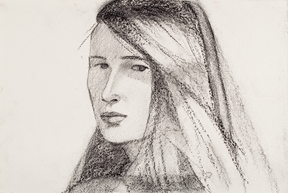 Alex Katz, Elizabeth, 2011. Charcoal on paper, 15 x 22 1/2 inches. Courtesy of the artist and Richard Gray Gallery. Photo: Michael Tropea.