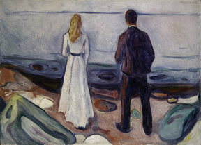 Edvard Munch (1863-1944)
Two Human Beings. The Lonely Ones, 1905
Oil on canvas
80 x 100 cm (31 ½ x 39 3/8 in.)
Lynn G. Straus
© 2016 Artists Rights Society (ARS), New York
8. Ernst